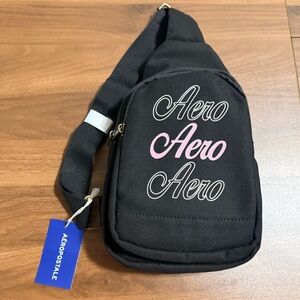 Aeropostale Black Aero logo Crossbody Bag NWT